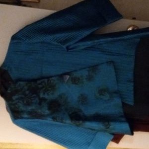Teal color Asymmetrical jacket Lightweight